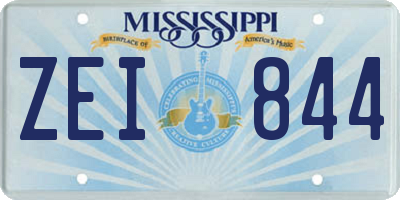 MS license plate ZEI844