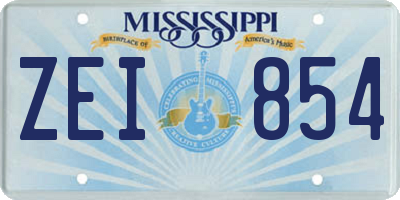 MS license plate ZEI854