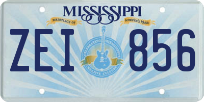 MS license plate ZEI856
