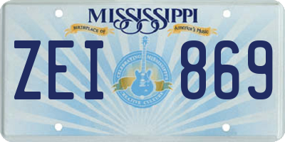 MS license plate ZEI869