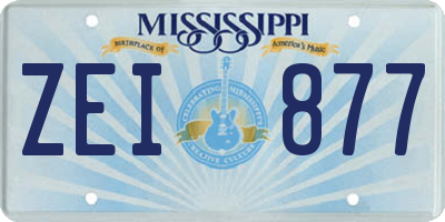 MS license plate ZEI877