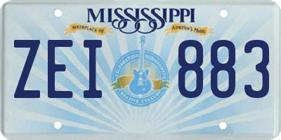 MS license plate ZEI883