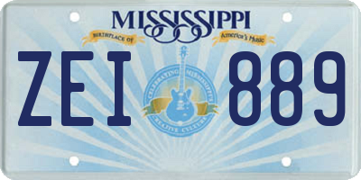 MS license plate ZEI889