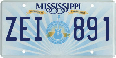 MS license plate ZEI891