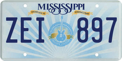 MS license plate ZEI897