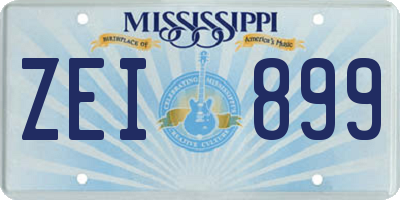 MS license plate ZEI899