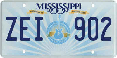 MS license plate ZEI902