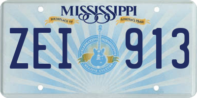 MS license plate ZEI913