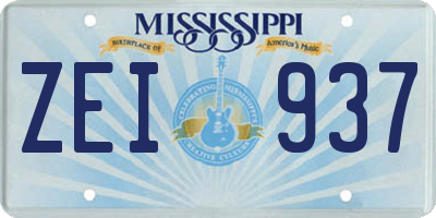 MS license plate ZEI937