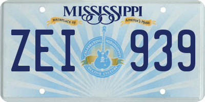 MS license plate ZEI939