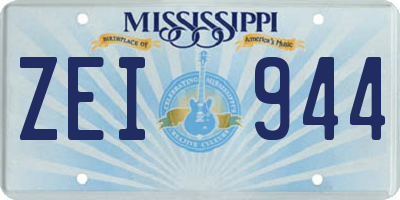 MS license plate ZEI944