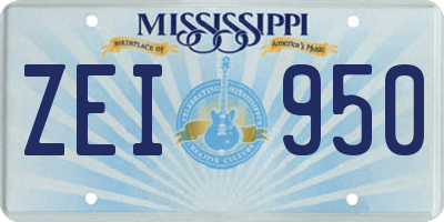 MS license plate ZEI950