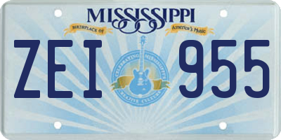 MS license plate ZEI955
