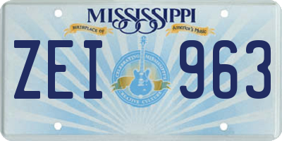 MS license plate ZEI963