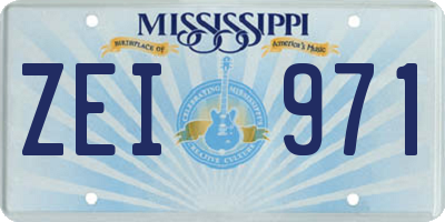 MS license plate ZEI971