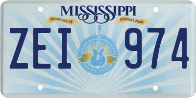 MS license plate ZEI974