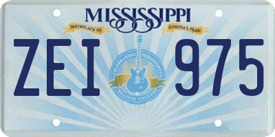 MS license plate ZEI975