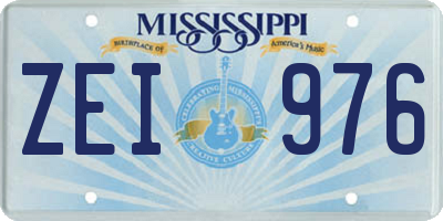 MS license plate ZEI976