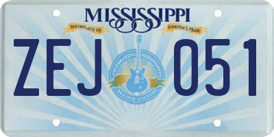 MS license plate ZEJ051