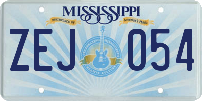 MS license plate ZEJ054