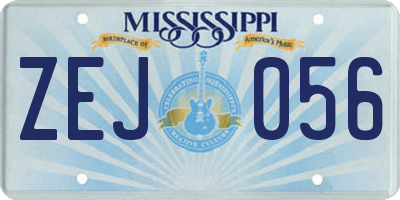 MS license plate ZEJ056