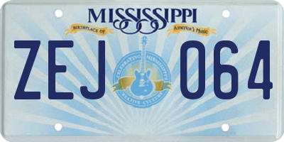 MS license plate ZEJ064