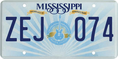 MS license plate ZEJ074