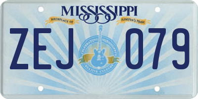 MS license plate ZEJ079