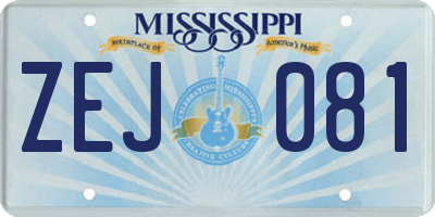 MS license plate ZEJ081