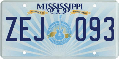 MS license plate ZEJ093