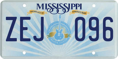 MS license plate ZEJ096