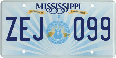 MS license plate ZEJ099