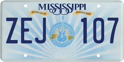 MS license plate ZEJ107