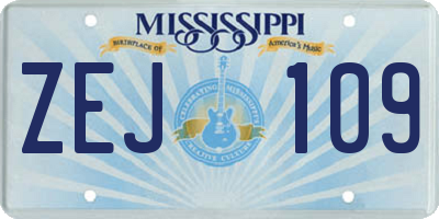 MS license plate ZEJ109
