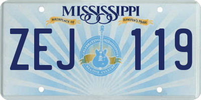 MS license plate ZEJ119