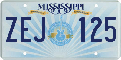 MS license plate ZEJ125