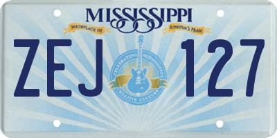 MS license plate ZEJ127