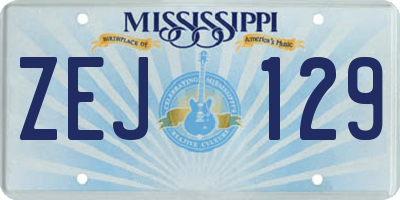 MS license plate ZEJ129