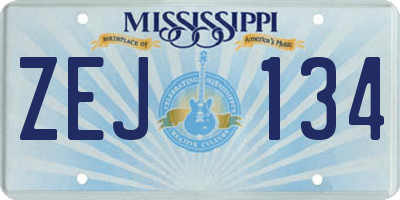 MS license plate ZEJ134