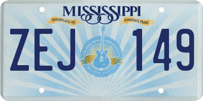 MS license plate ZEJ149