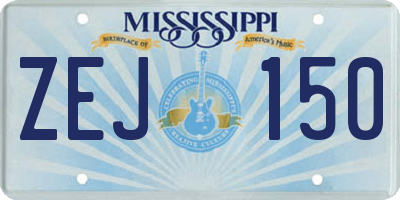 MS license plate ZEJ150