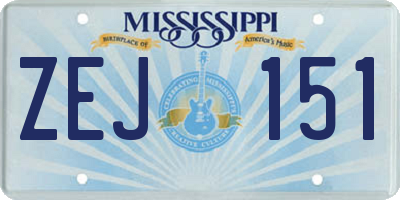 MS license plate ZEJ151