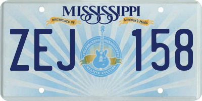 MS license plate ZEJ158