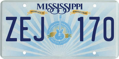 MS license plate ZEJ170