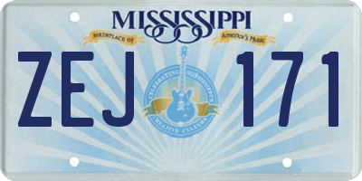 MS license plate ZEJ171