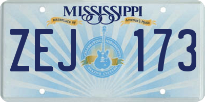 MS license plate ZEJ173