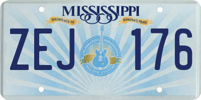 MS license plate ZEJ176