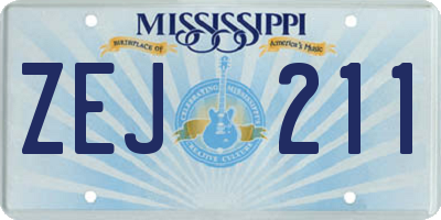 MS license plate ZEJ211
