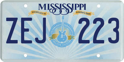 MS license plate ZEJ223