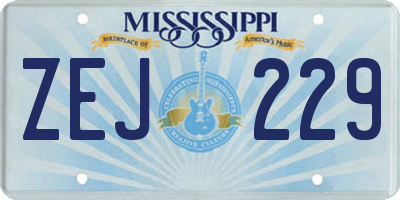 MS license plate ZEJ229